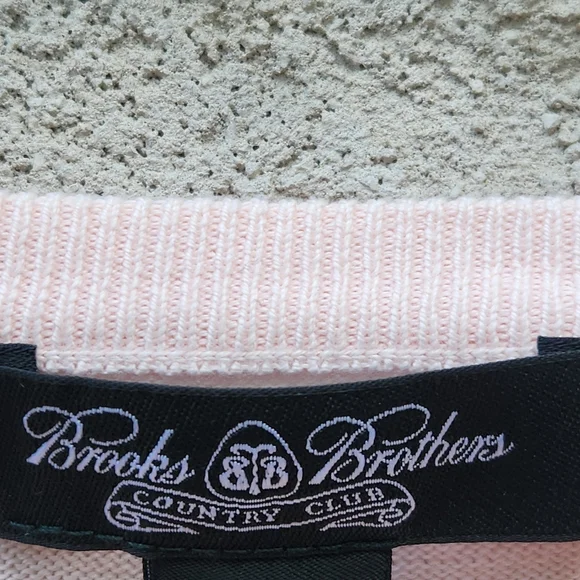 Vintage BROOKS BROTHERS Sweater Men's Medium Pink 100% Sea Cotton Tennis Golf - Picture 3 of 12